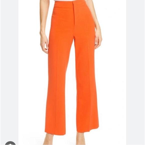 Alice + Olivia Vibrant Orange Wide Leg Pants